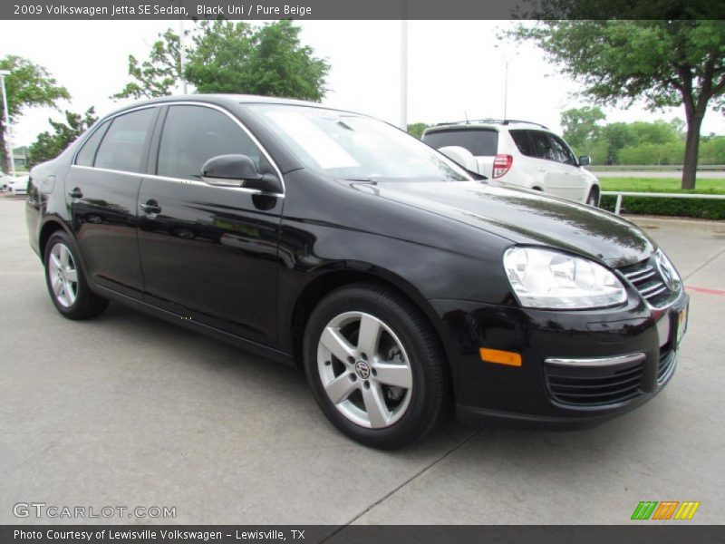 Black Uni / Pure Beige 2009 Volkswagen Jetta SE Sedan