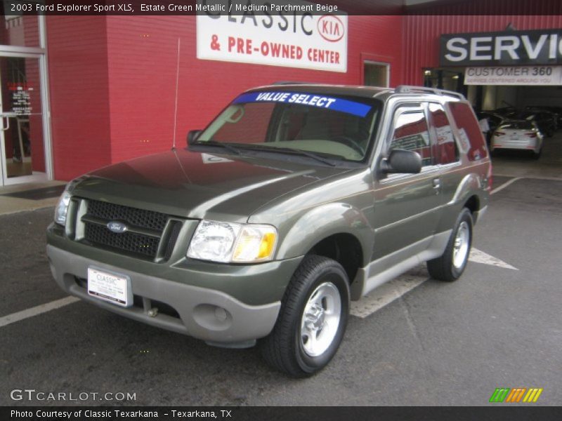 Estate Green Metallic / Medium Parchment Beige 2003 Ford Explorer Sport XLS