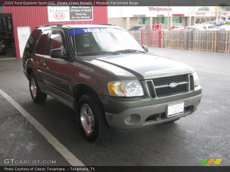 Estate Green Metallic / Medium Parchment Beige 2003 Ford Explorer Sport XLS