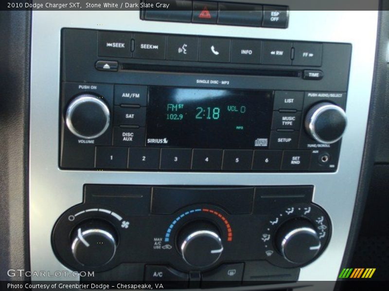 Stone White / Dark Slate Gray 2010 Dodge Charger SXT