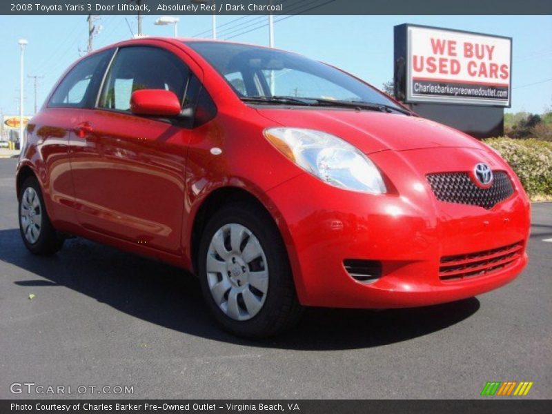 Absolutely Red / Dark Charcoal 2008 Toyota Yaris 3 Door Liftback