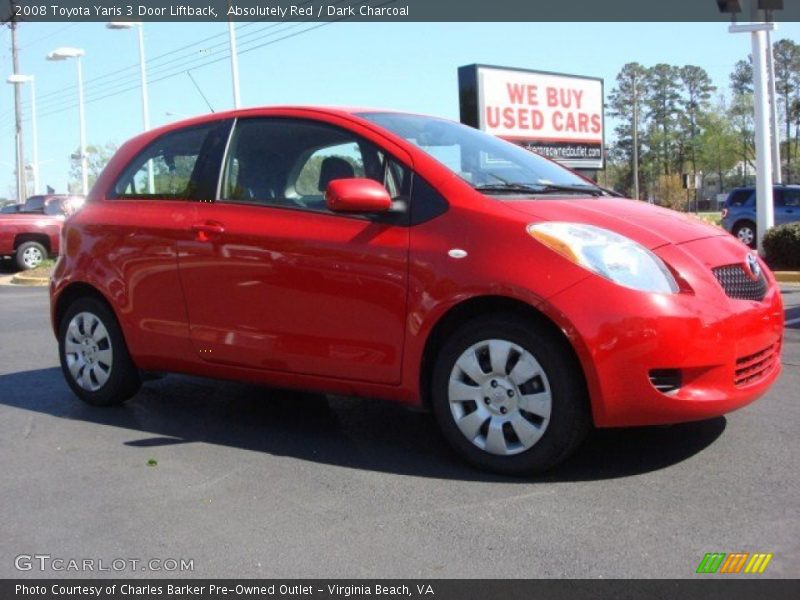 Absolutely Red / Dark Charcoal 2008 Toyota Yaris 3 Door Liftback