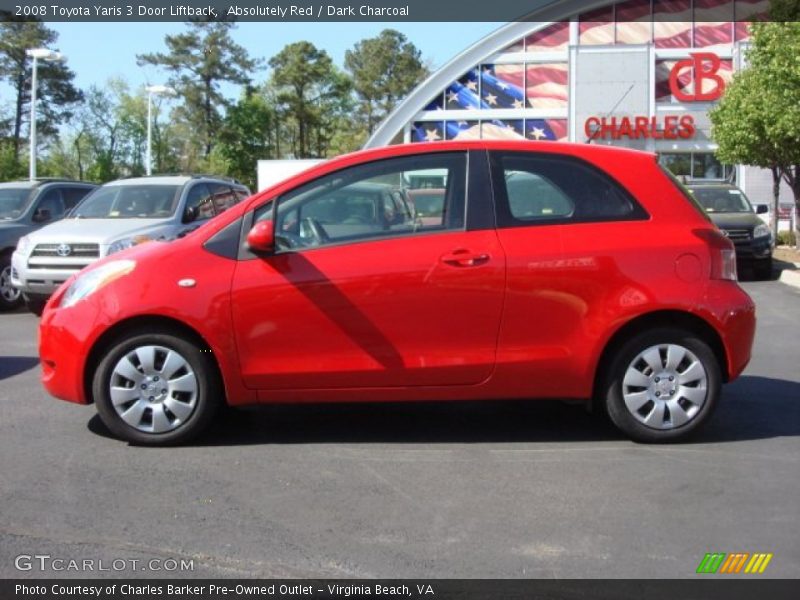 Absolutely Red / Dark Charcoal 2008 Toyota Yaris 3 Door Liftback