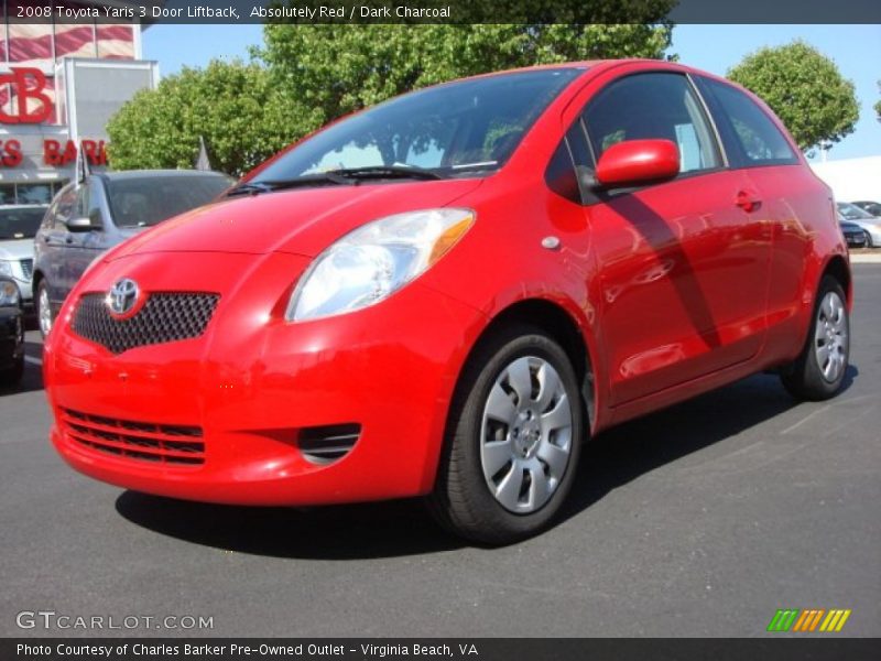 Absolutely Red / Dark Charcoal 2008 Toyota Yaris 3 Door Liftback