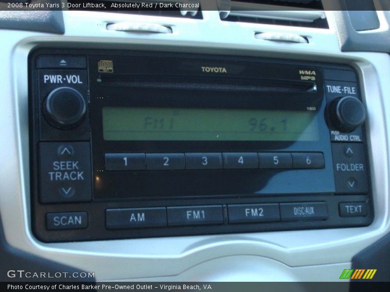 Absolutely Red / Dark Charcoal 2008 Toyota Yaris 3 Door Liftback