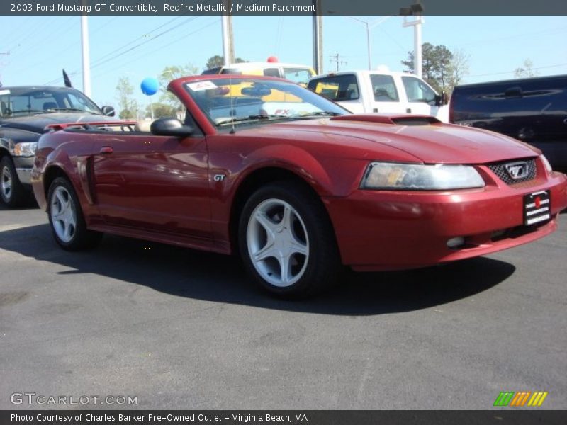 Redfire Metallic / Medium Parchment 2003 Ford Mustang GT Convertible