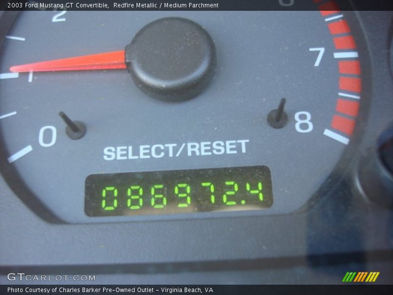 Redfire Metallic / Medium Parchment 2003 Ford Mustang GT Convertible