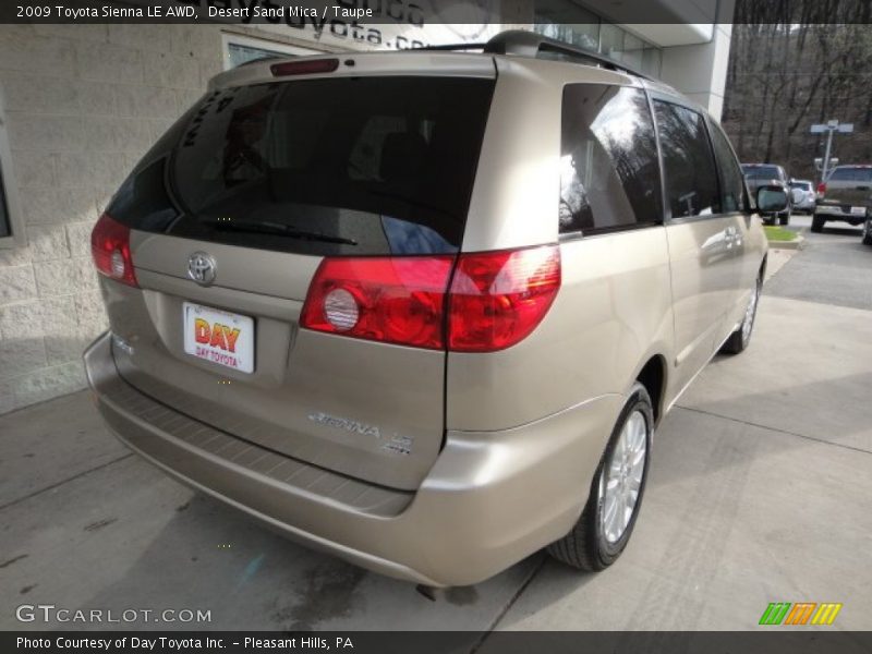 Desert Sand Mica / Taupe 2009 Toyota Sienna LE AWD