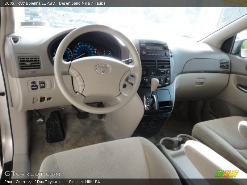 Desert Sand Mica / Taupe 2009 Toyota Sienna LE AWD
