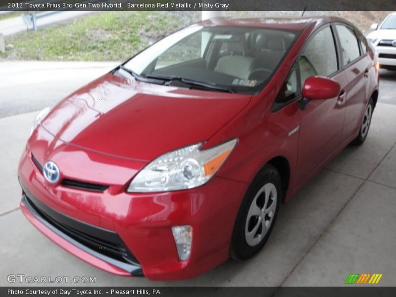 Barcelona Red Metallic / Misty Gray 2012 Toyota Prius 3rd Gen Two Hybrid