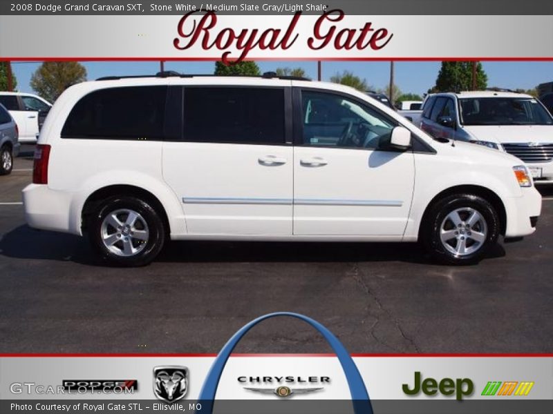 Stone White / Medium Slate Gray/Light Shale 2008 Dodge Grand Caravan SXT