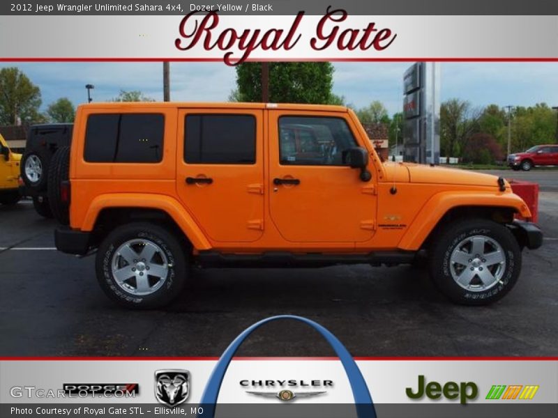 Dozer Yellow / Black 2012 Jeep Wrangler Unlimited Sahara 4x4