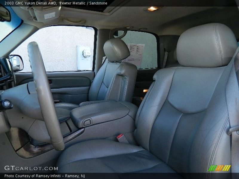 Pewter Metallic / Sandstone 2003 GMC Yukon Denali AWD