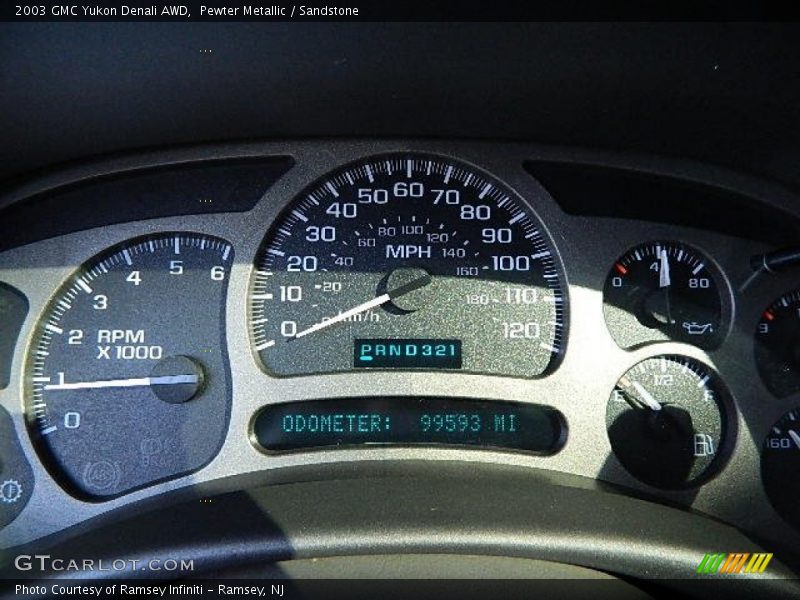 Pewter Metallic / Sandstone 2003 GMC Yukon Denali AWD