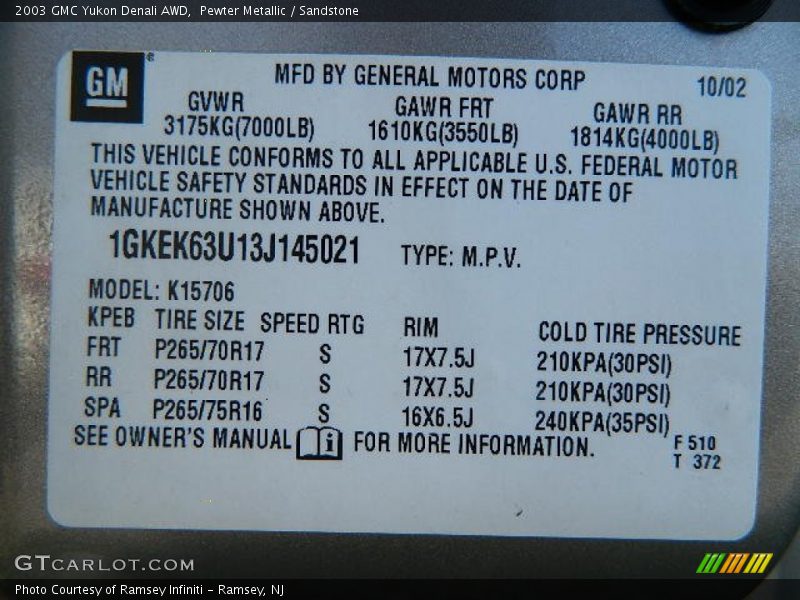 Pewter Metallic / Sandstone 2003 GMC Yukon Denali AWD