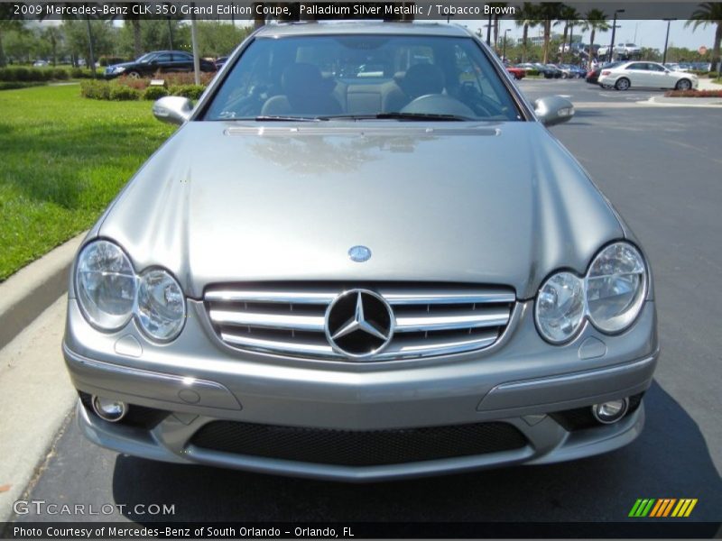 Palladium Silver Metallic / Tobacco Brown 2009 Mercedes-Benz CLK 350 Grand Edition Coupe