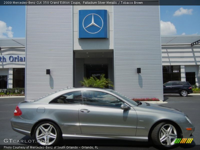 Palladium Silver Metallic / Tobacco Brown 2009 Mercedes-Benz CLK 350 Grand Edition Coupe