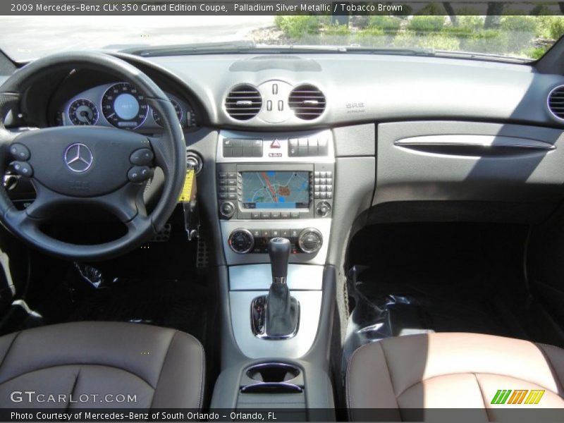 Palladium Silver Metallic / Tobacco Brown 2009 Mercedes-Benz CLK 350 Grand Edition Coupe