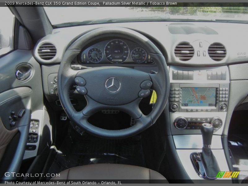 Palladium Silver Metallic / Tobacco Brown 2009 Mercedes-Benz CLK 350 Grand Edition Coupe