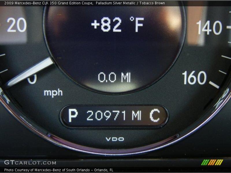 Palladium Silver Metallic / Tobacco Brown 2009 Mercedes-Benz CLK 350 Grand Edition Coupe