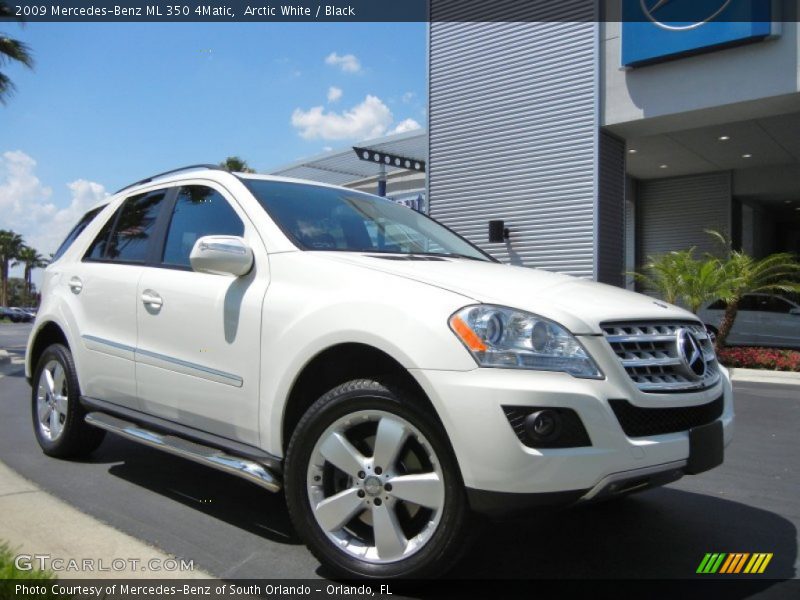 Arctic White / Black 2009 Mercedes-Benz ML 350 4Matic