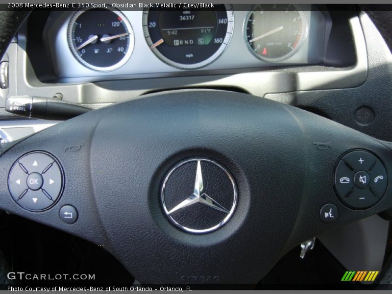 Obsidian Black Metallic / Grey/Black 2008 Mercedes-Benz C 350 Sport