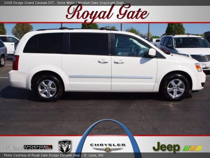 Stone White / Medium Slate Gray/Light Shale 2008 Dodge Grand Caravan SXT