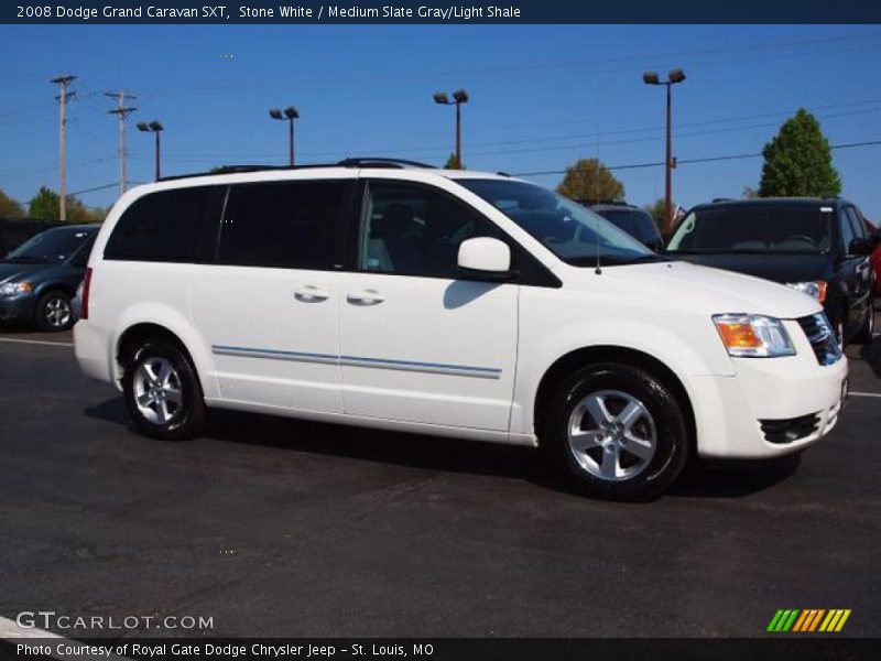 Stone White / Medium Slate Gray/Light Shale 2008 Dodge Grand Caravan SXT
