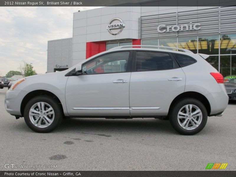 Brilliant Silver / Black 2012 Nissan Rogue SV