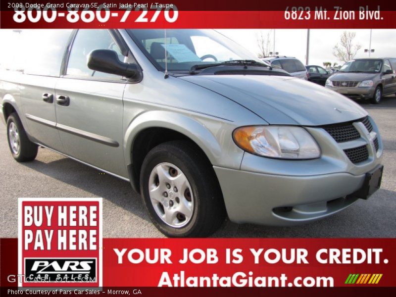 Satin Jade Pearl / Taupe 2003 Dodge Grand Caravan SE