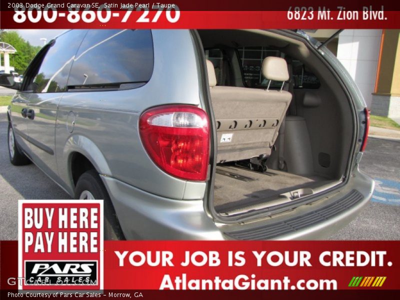 Satin Jade Pearl / Taupe 2003 Dodge Grand Caravan SE