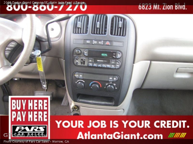 Satin Jade Pearl / Taupe 2003 Dodge Grand Caravan SE