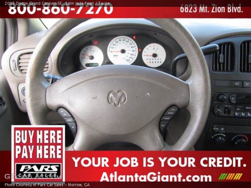 Satin Jade Pearl / Taupe 2003 Dodge Grand Caravan SE