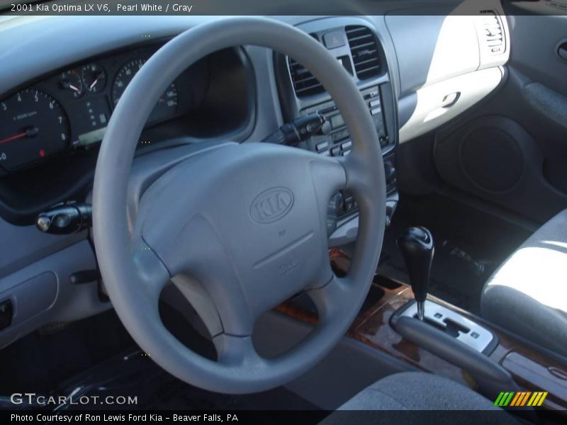 Pearl White / Gray 2001 Kia Optima LX V6