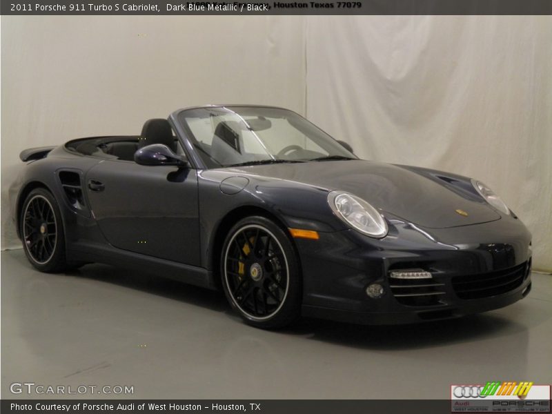 Dark Blue Metallic / Black 2011 Porsche 911 Turbo S Cabriolet