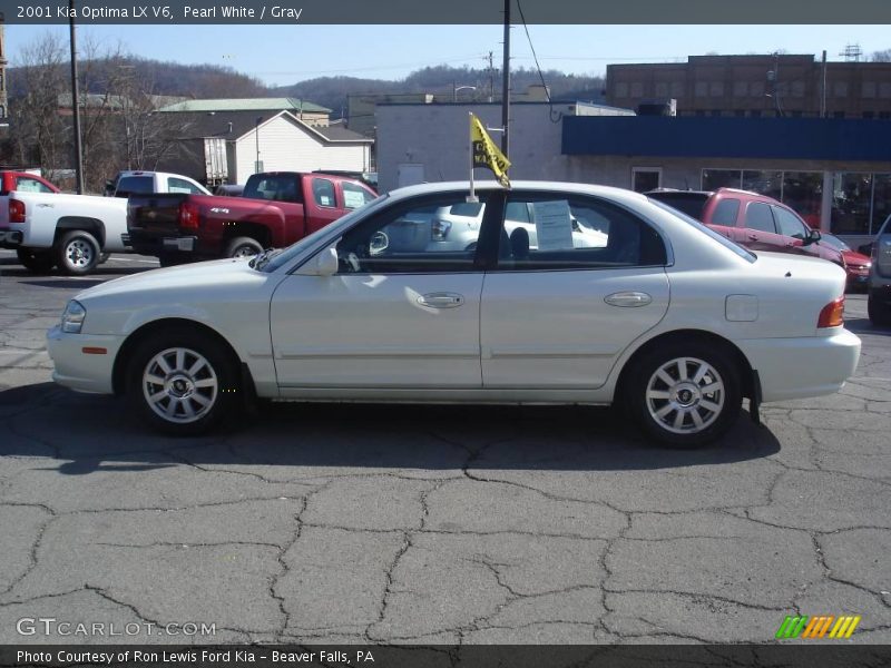 Pearl White / Gray 2001 Kia Optima LX V6