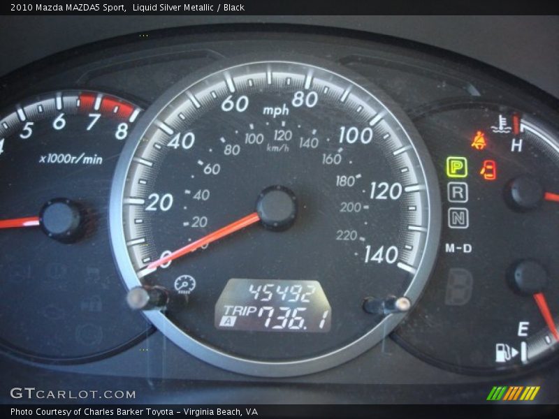 Liquid Silver Metallic / Black 2010 Mazda MAZDA5 Sport