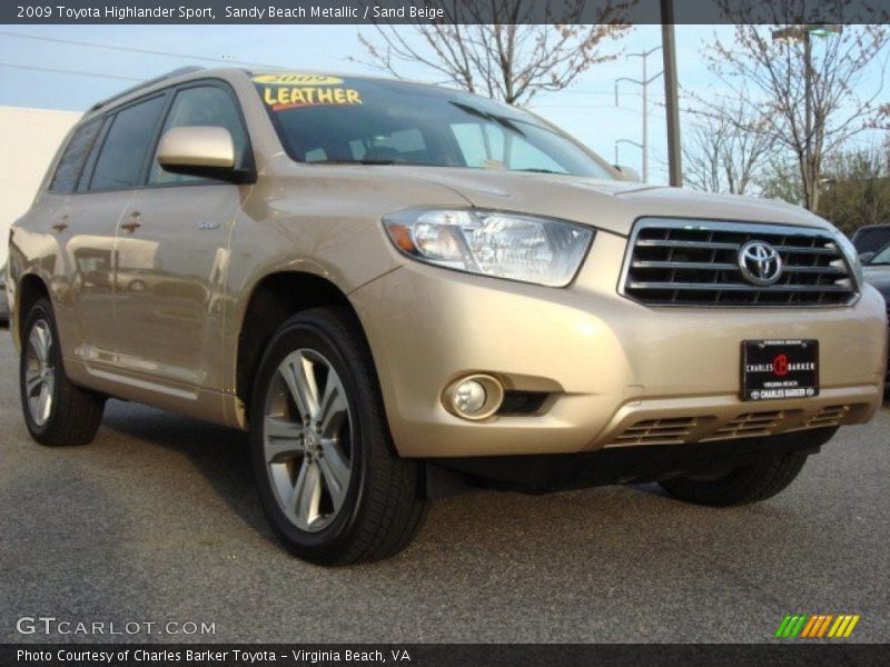 Sandy Beach Metallic / Sand Beige 2009 Toyota Highlander Sport