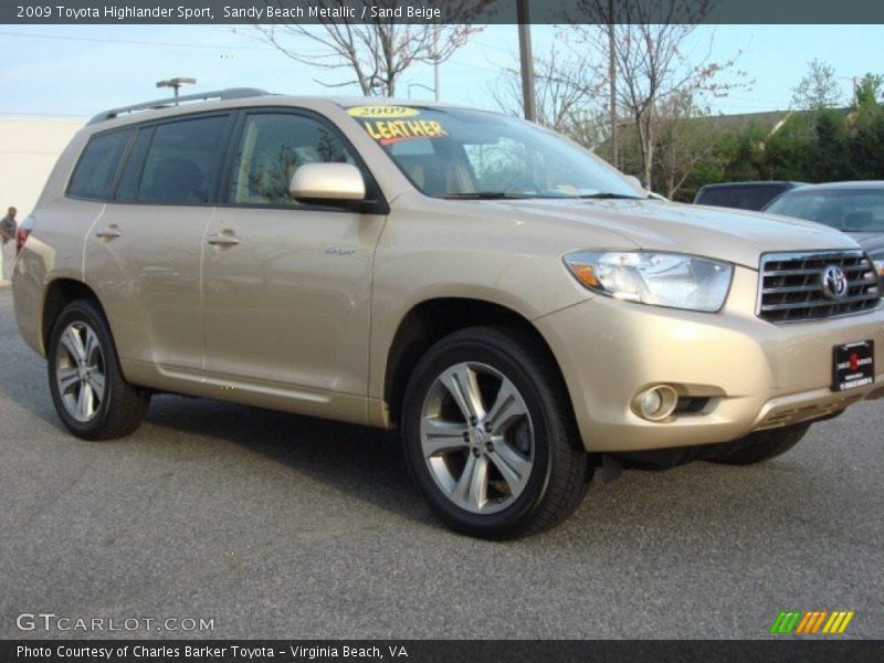 Sandy Beach Metallic / Sand Beige 2009 Toyota Highlander Sport