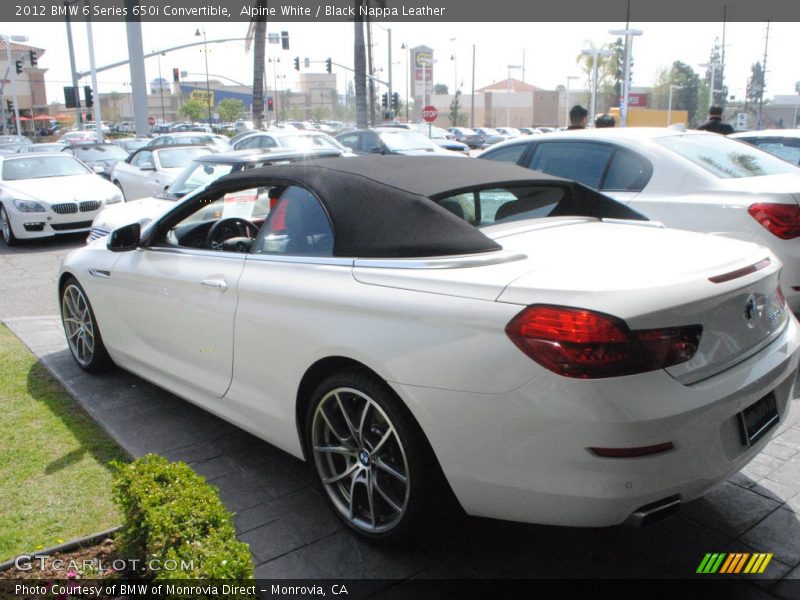 Alpine White / Black Nappa Leather 2012 BMW 6 Series 650i Convertible