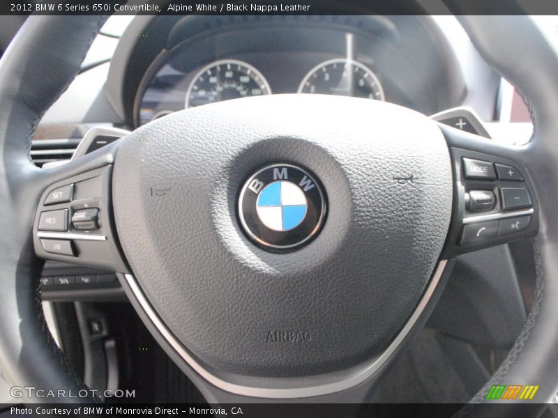 Alpine White / Black Nappa Leather 2012 BMW 6 Series 650i Convertible