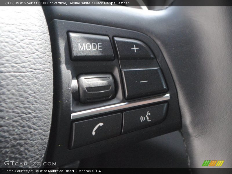 Controls of 2012 6 Series 650i Convertible