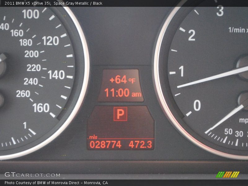 Space Gray Metallic / Black 2011 BMW X5 xDrive 35i