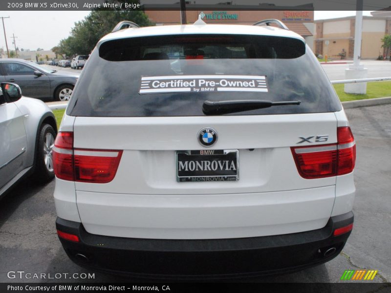 Alpine White / Beige 2009 BMW X5 xDrive30i