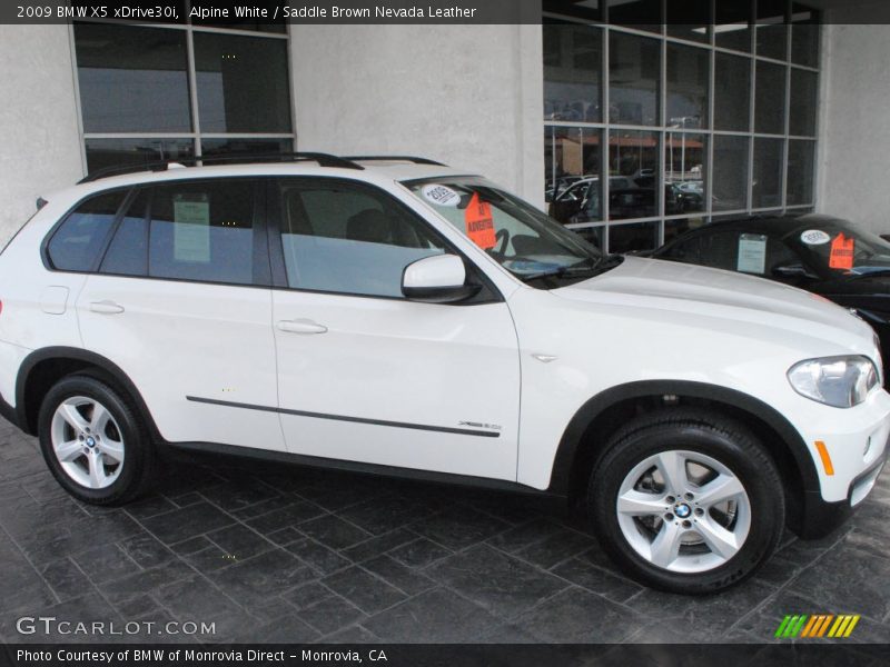 Alpine White / Saddle Brown Nevada Leather 2009 BMW X5 xDrive30i