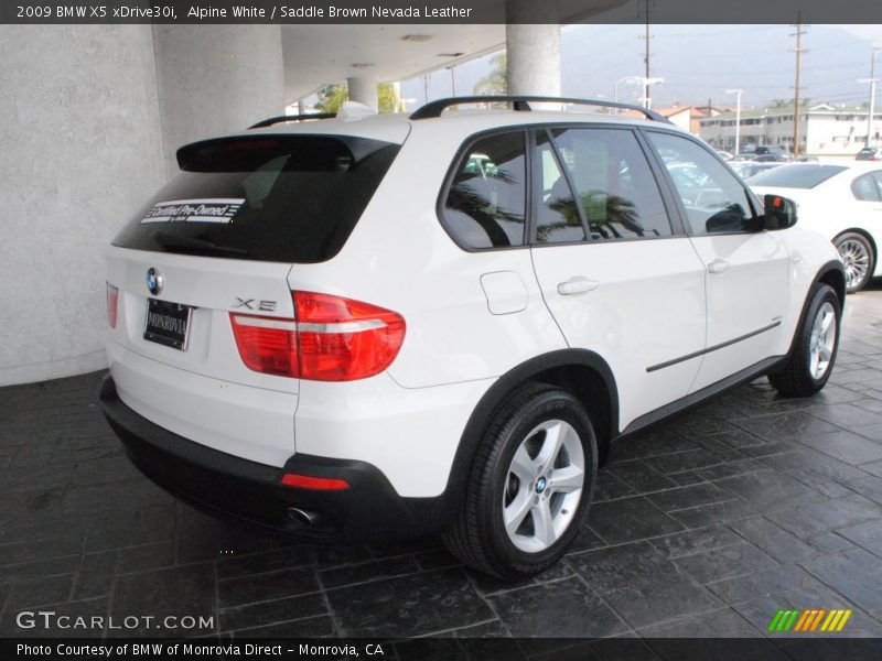 Alpine White / Saddle Brown Nevada Leather 2009 BMW X5 xDrive30i