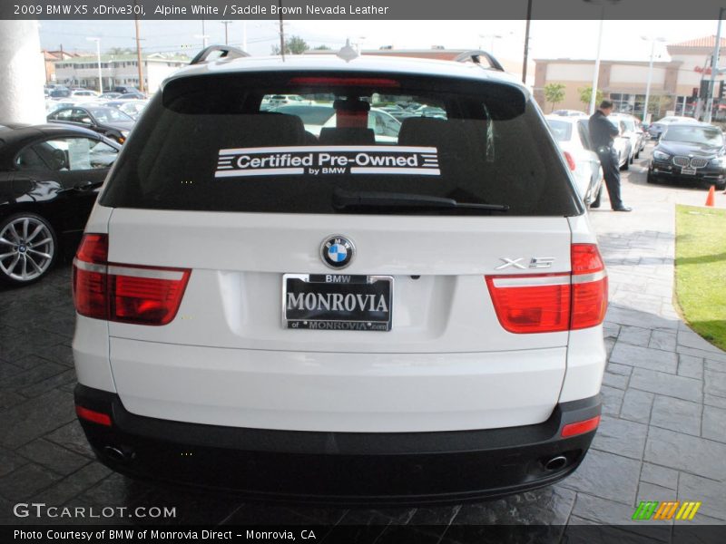 Alpine White / Saddle Brown Nevada Leather 2009 BMW X5 xDrive30i