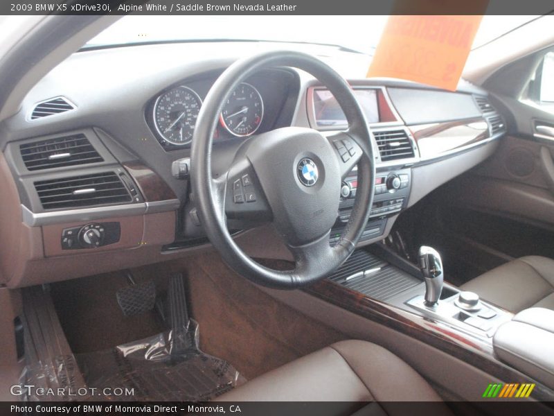 Alpine White / Saddle Brown Nevada Leather 2009 BMW X5 xDrive30i