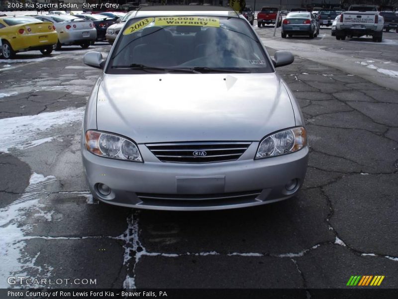 Silver / Grey 2003 Kia Spectra Sedan