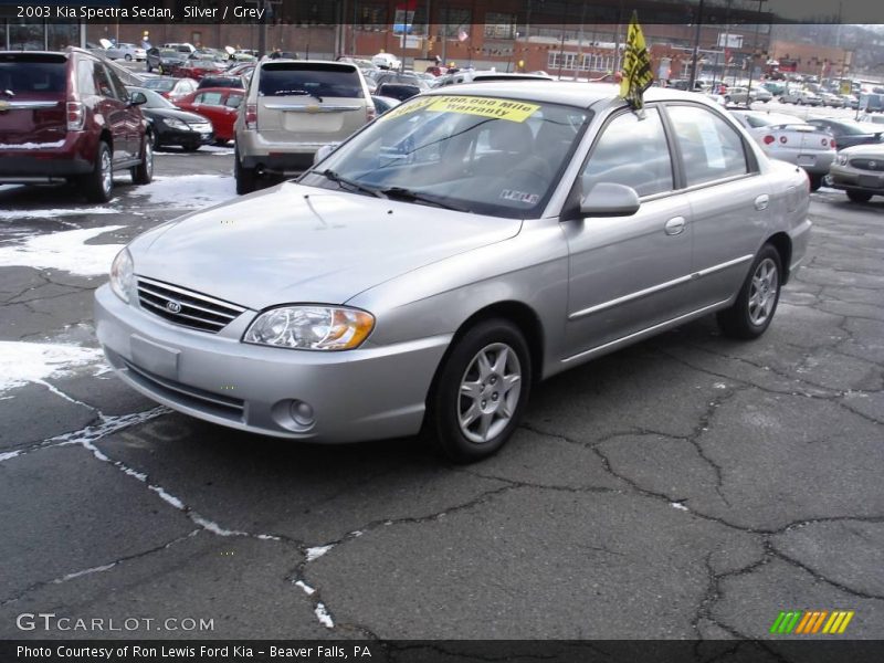 Silver / Grey 2003 Kia Spectra Sedan